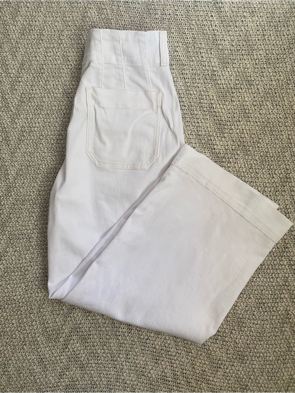 Anthropologie Maeve White Colette High Rise Crop Wide Leg Patch Pocket Pants 29 - Picture 4 of 13